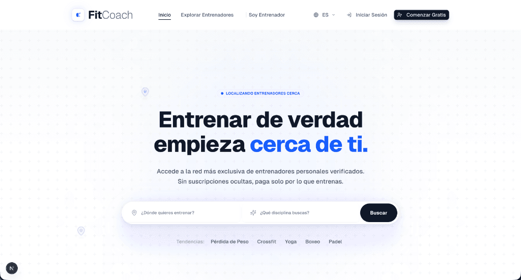 FitCoach: Marketplace que conecta entrenadores personales con clientes + suite de gestión integral
